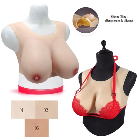Buste faux seins, encolure ronde dos nu, design haut de gamme