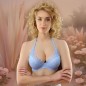 Buste faux seins dos nu, 100% silicone