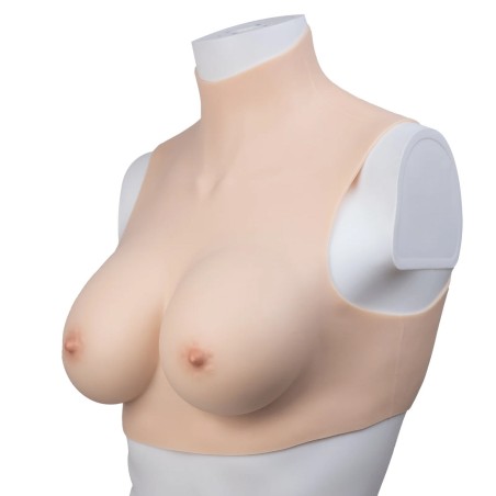 Buste Faux Seins Silicone Col Haut - Transformation Rapide