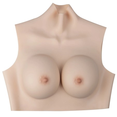 Buste Faux Seins Silicone petit prix, col haut