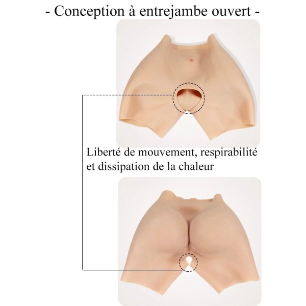 Panty fausses hanches en silicone, taille haute