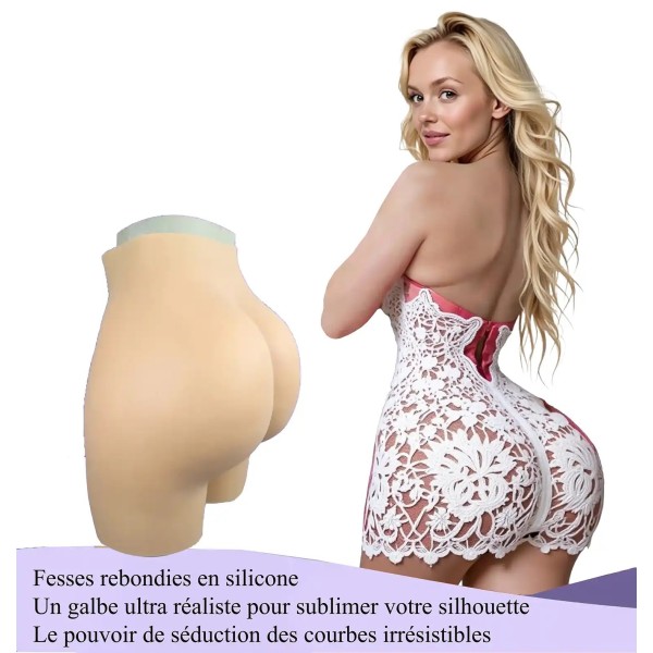 Panty fausses hanches en silicone, taille haute