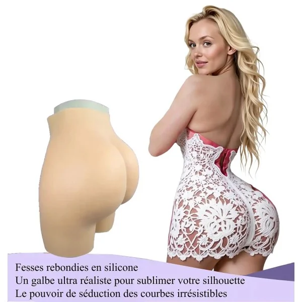 Panty fausses hanches en silicone, taille haute