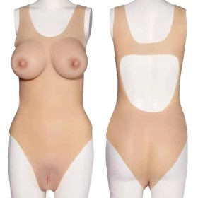 Body faux seins silicone encolure ronde