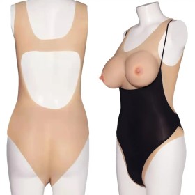 Body faux seins silicone encolure ronde