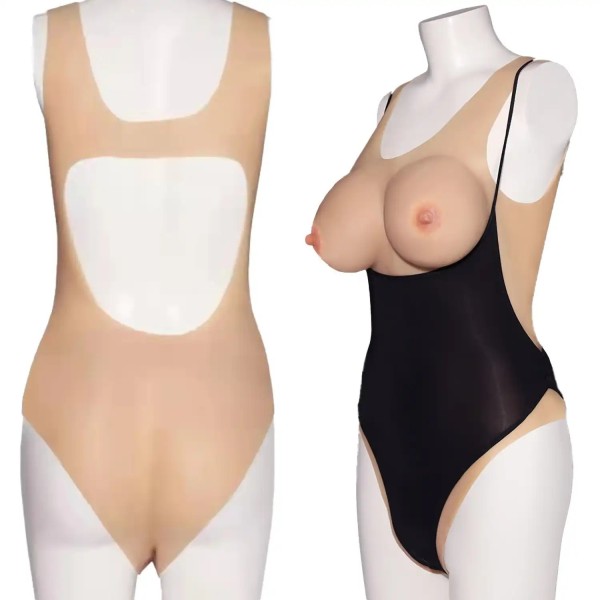 Body faux seins silicone encolure ronde