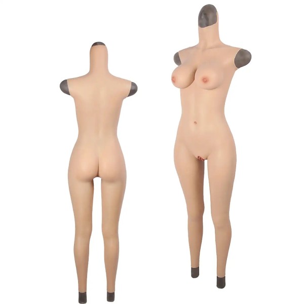 Combinaison faux seins en silicone