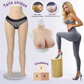 Ensemble buste fausse poitrine col haut et legging taille haute