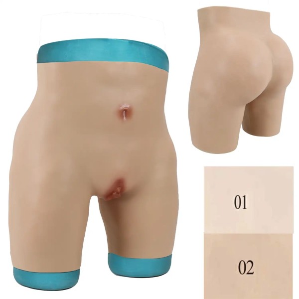 Ensemble buste faux seins et panty en silicone