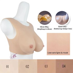 Buste faux seins sans démarcation, encolure ronde