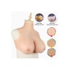 Buste poitrine silicone travestis, col haut