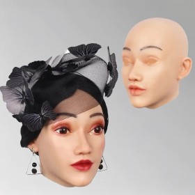 Masques tendance en silicone tête pleine, visage réaliste