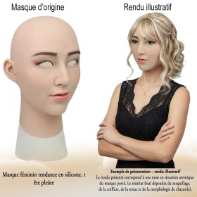 Masque féminin  tendance en silicone, tête pleine