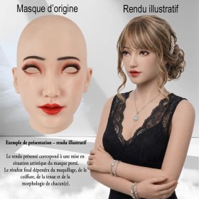 Masque tête pleine en silicone, avec maquillage