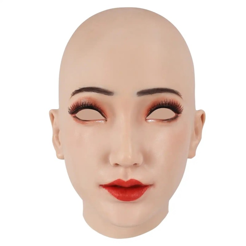 Masque tête pleine en silicone, avec maquillage