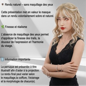 Masque tête pleine en silicone, avec maquillage