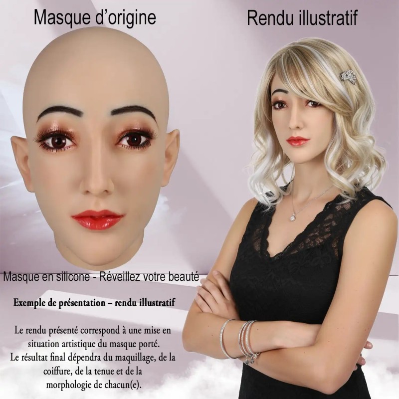 Masque en silicone réaliste pour travesti