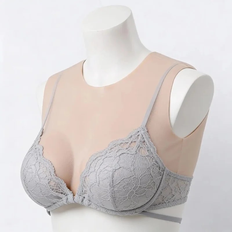 Buste faux seins en silicone sans mamelons