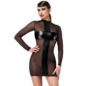 Mini robe tulle et wetlook Crossfire F369 - Noir Handmade Noir HandMade