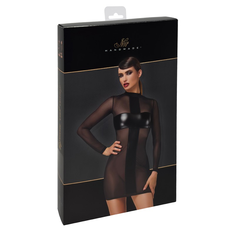 Mini robe tulle et wetlook Crossfire F369 - Noir Handmade Noir HandMade