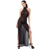 Robe longue en maille pailletée Onyx F372 - Noir Handmade Noir HandMade