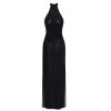 Robe longue en maille pailletée Onyx F372 - Noir Handmade Noir HandMade