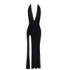 Robe longue fendue Onyx F373 - Noir Handmade Noir HandMade