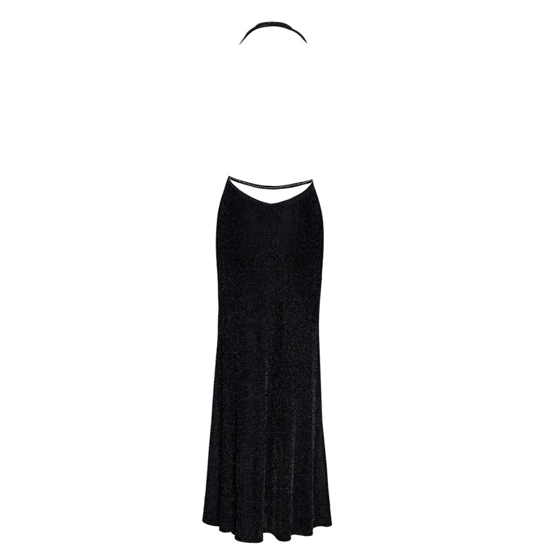 Robe longue fendue Onyx F373 - Noir Handmade Noir HandMade