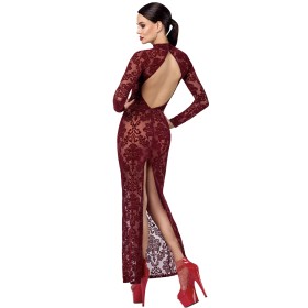 Robe fendue en tulle floqué Kink Royal F383 - Noir Handmade Noir HandMade