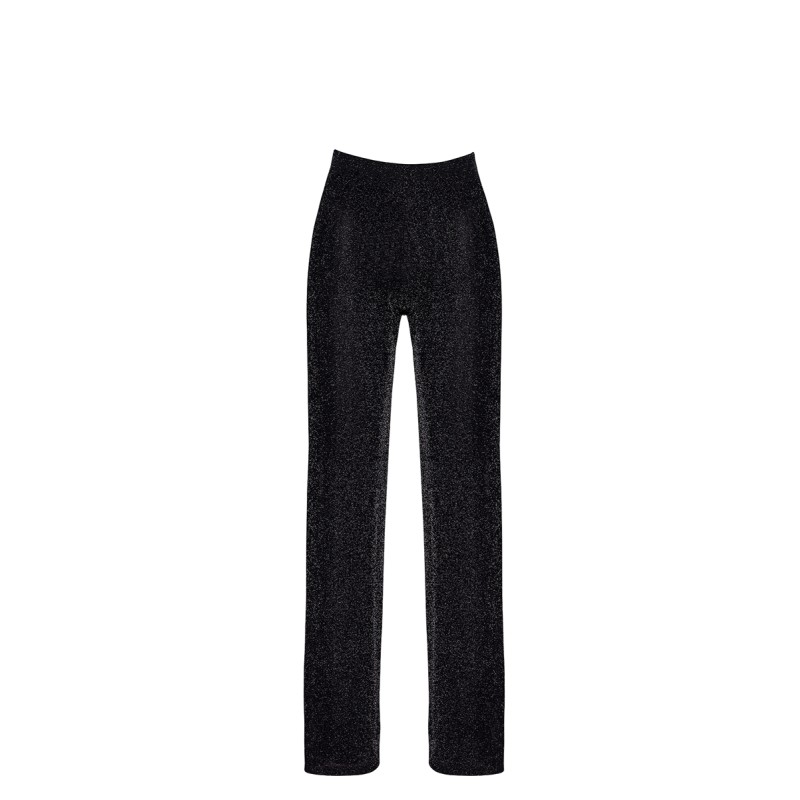 Pantalon en maille pailletée Onyx F374 - Noir Handmade Noir HandMade