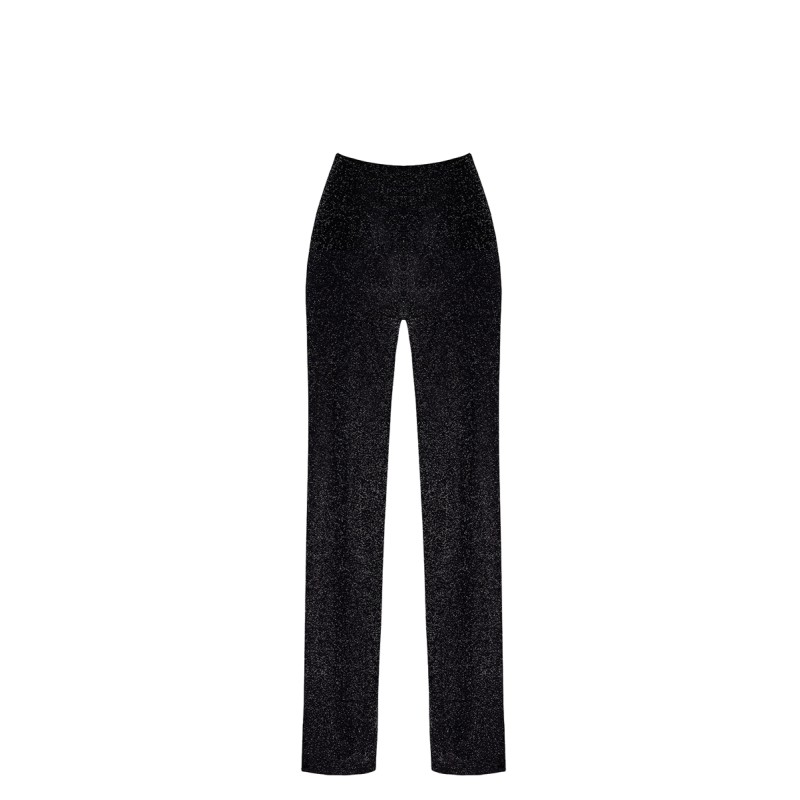 Pantalon en maille pailletée Onyx F374 - Noir Handmade Noir HandMade