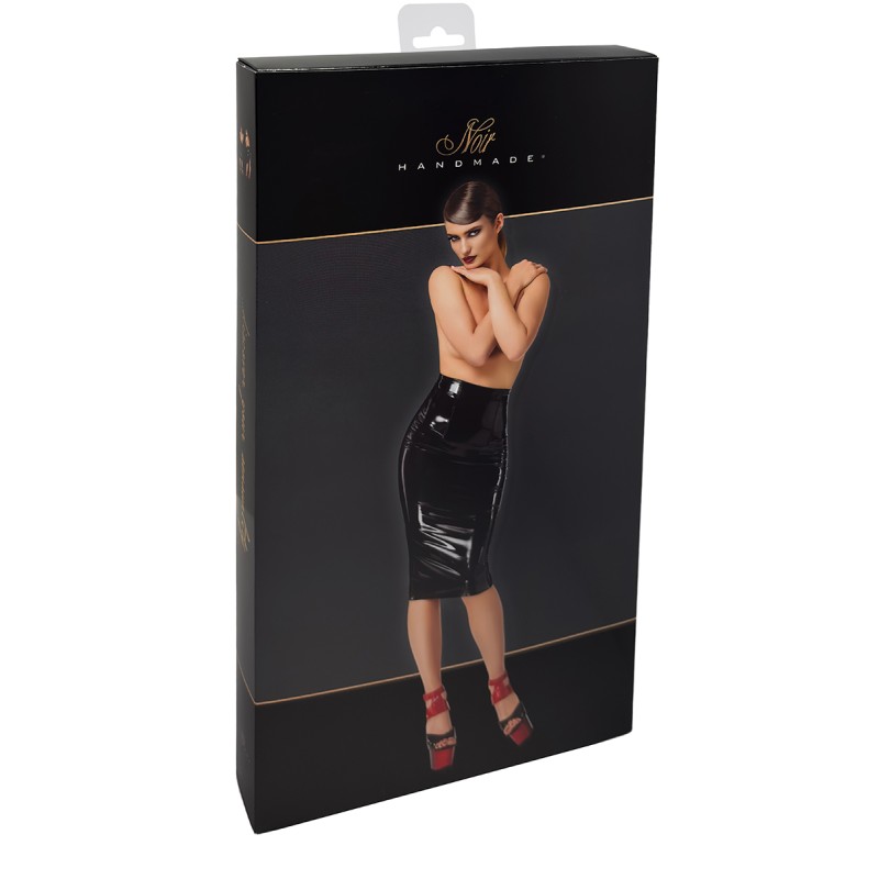 Jupe fendue en vinyle Dominae F378 - Noir Handmade Noir HandMade
