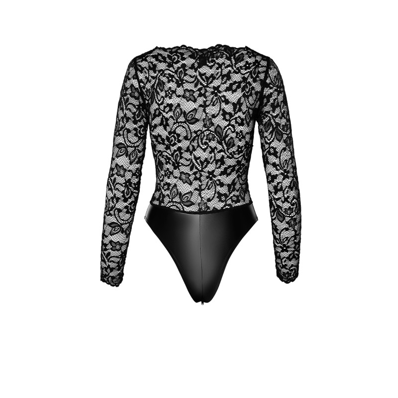 Body Psyché F296 wetlook et dentelle Noir HandMade