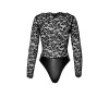 Body Psyché F296 wetlook et dentelle Noir HandMade