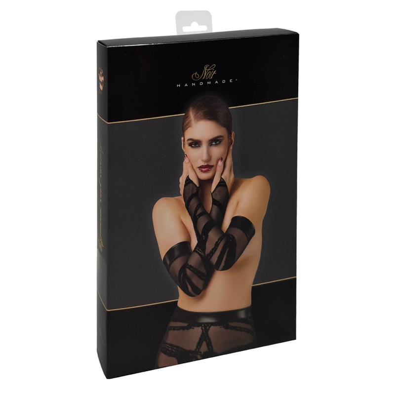 Gants longs floqués Bondesque F361 - Noir Handmade Noir HandMade