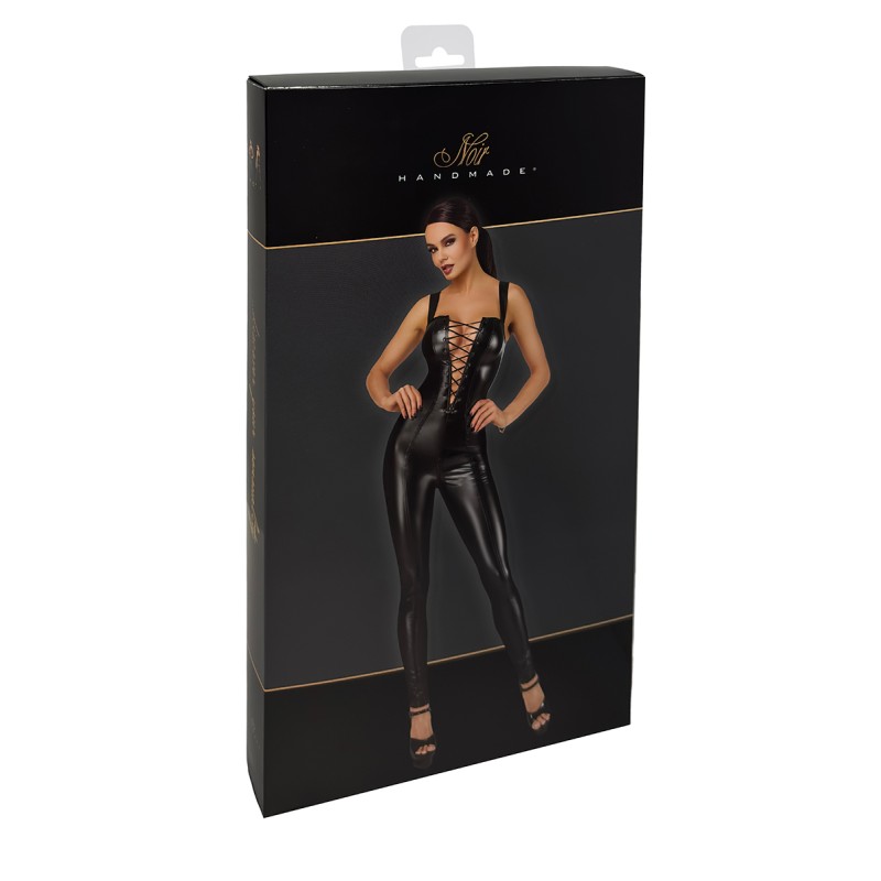 Combinaison lacée en wetlook Vixen F362 - Noir Handmade Noir HandMade