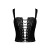 Corset en vinyle Dominae F379 - Noir Handmade Noir HandMade