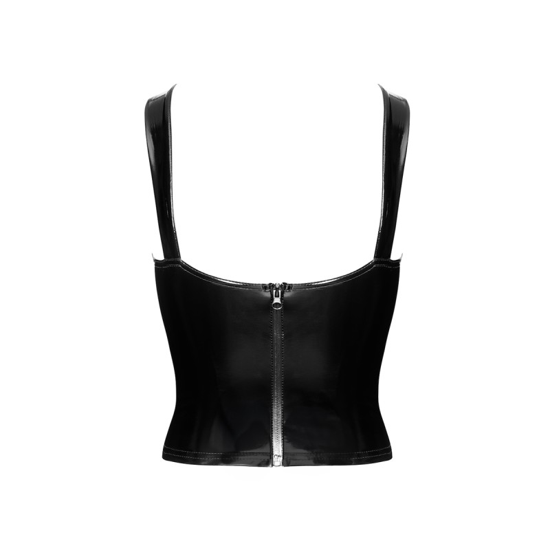 Corset en vinyle Dominae F379 - Noir Handmade Noir HandMade