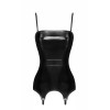 Corset porte-jarretelle vinyle Dominae F381 - Noir Handmade Noir HandMade