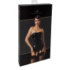 Corset porte-jarretelle vinyle Dominae F381 - Noir Handmade Noir HandMade