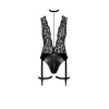 Body jarretelles Libido F297 wetlook et dentelle Noir HandMade
