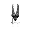Body jarretelles Libido F297 wetlook et dentelle Noir HandMade