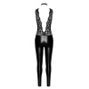 Combinaison collier Libido F298 wetlook et dentelle Noir HandMade