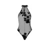 Body zippé Ego F314 tulle floqué Noir HandMade