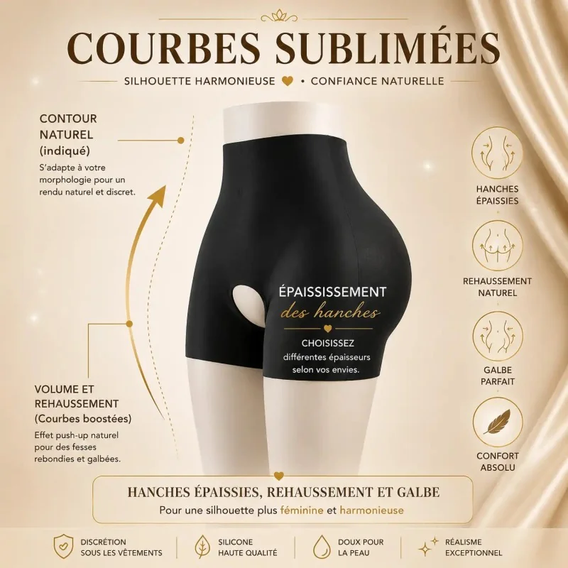 Boxer silicone avec hanches intégrées – Effet galbant naturel