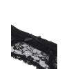 Porte-jarretelles et string noir dentelle résille - Litolu Lingerie