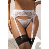 Porte-jarretelles & String Blanc Dentelle - Litolu Lingerie