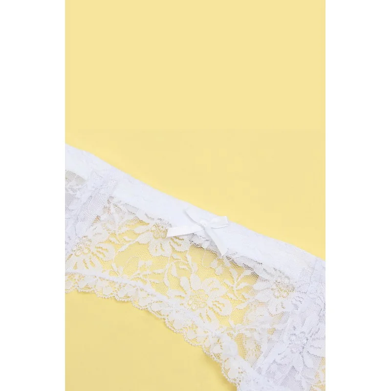 Porte-jarretelles et string Blanc - Litolu Lingerie Litolu Lingerie