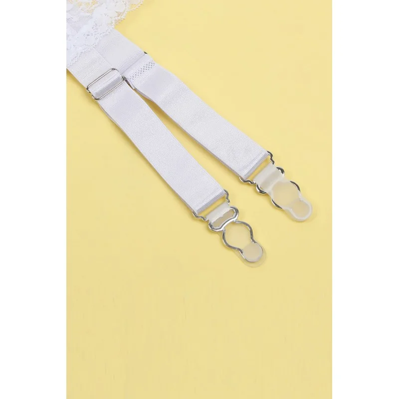 Porte-jarretelles et string Blanc - Litolu Lingerie Litolu Lingerie
