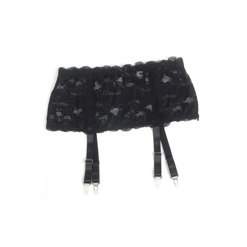 Porte-jarretelles dentelle large Noir - Litolu Lingerie Litolu Lingerie